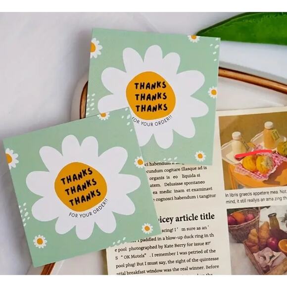 x50 "Thank you for your order"  card shipping supplies - Picture 2 of 2